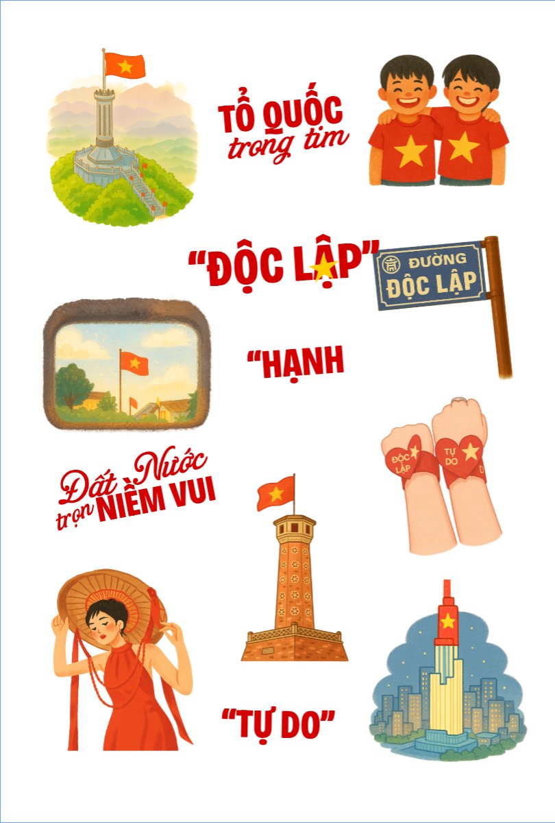 Mẫu Nhãn Sticker 2/9, Quốc Khánh, lễ hội, Việt Nam, sự kiện, event, dễ thương, cute — LayerPic