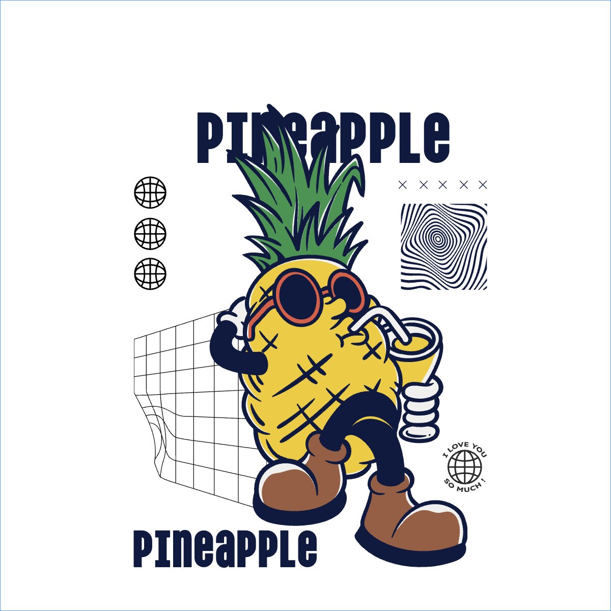 Mẫu Túi canvas Pineapple, thơm, trending, hot, viral, xu hướng, thịnh hành — LayerPic