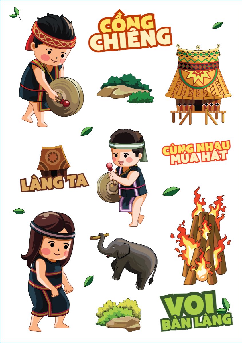Mẫu Nhãn Sticker Việt Nam,Tây Nguyên, du lịch, travel, tourism, trải nghiệm — LayerPic