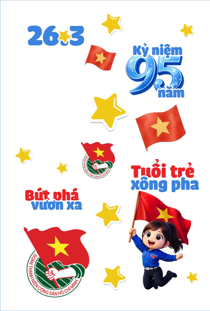 Mẫu Nhãn Sticker Chào mừng ngày thành lập Đoàn TNCS Hồ Chí Minh — LayerPic
