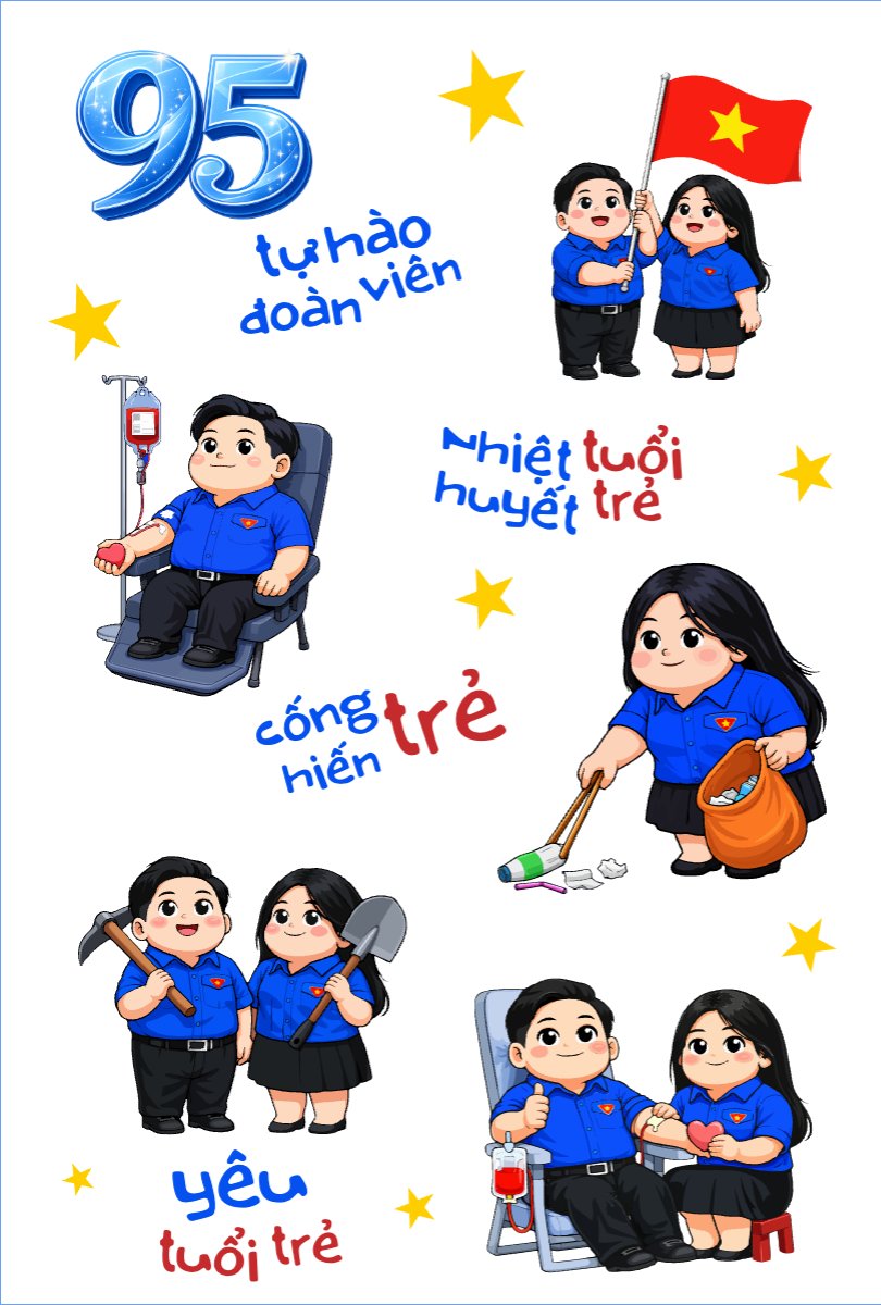 Mẫu Nhãn Sticker Kỷ niệm ngày thành lập Đoàn TNCS Hồ Chí Minh 26/3 — LayerPic