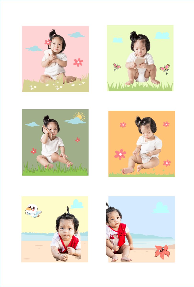 Mẫu Nhãn Sticker Em bé dễ thương — LayerPic