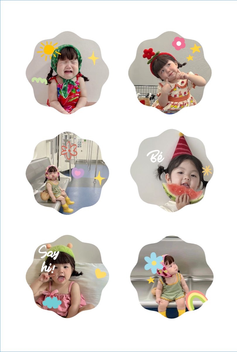 Mẫu Nhãn Sticker Em bé dễ thương — LayerPic