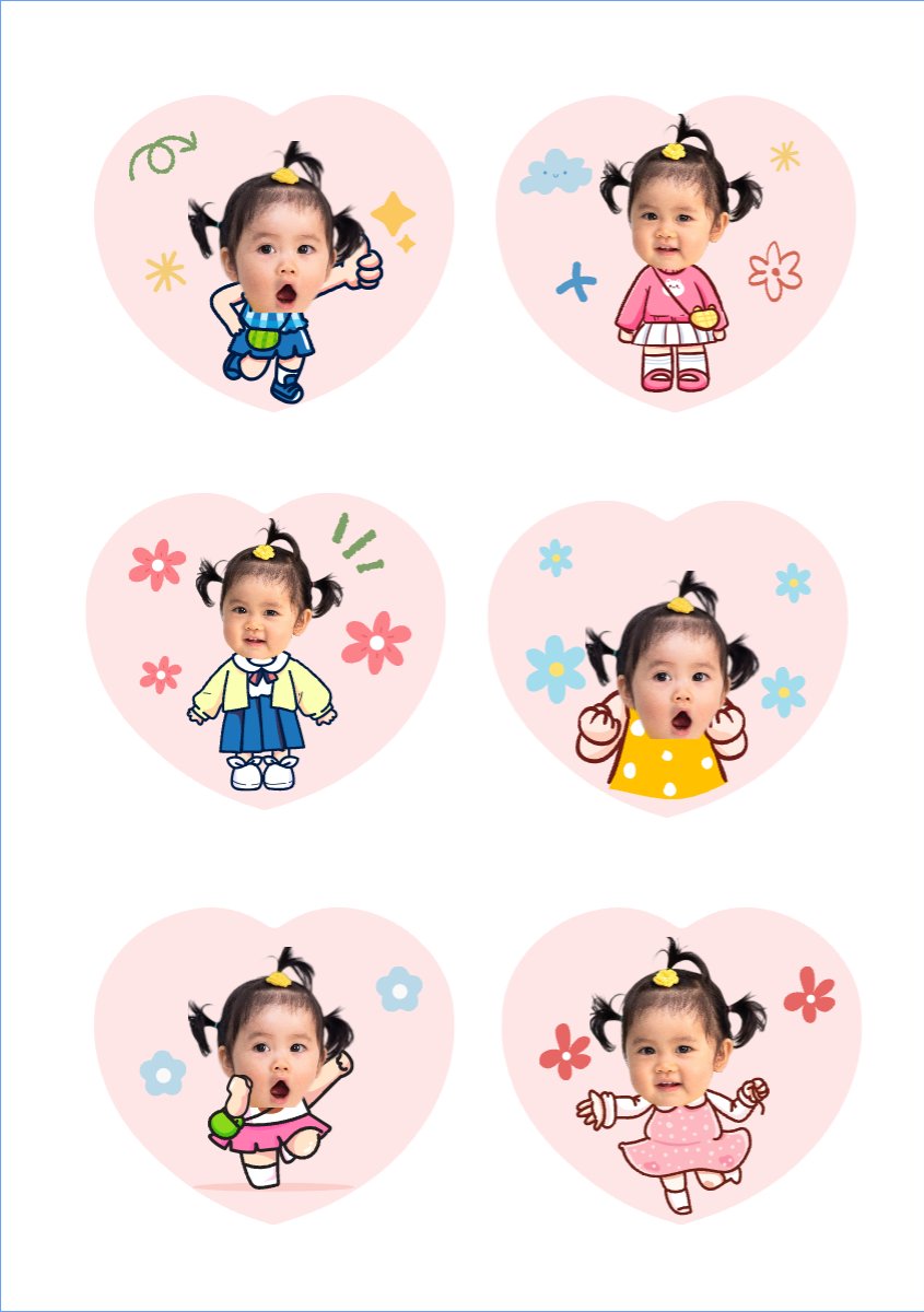 Mẫu Nhãn Sticker Em bé dễ thương — LayerPic