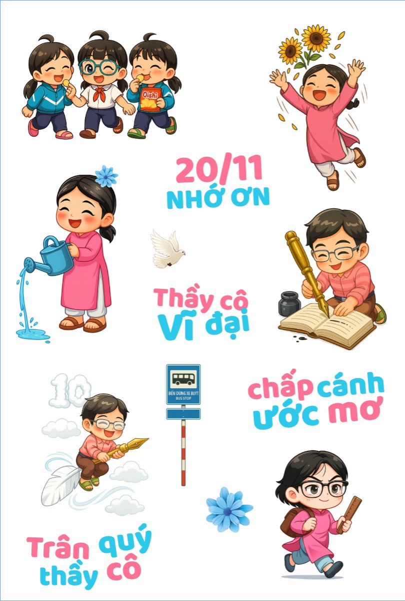 Mẫu Nhãn Sticker 20/11 nhớ ơn — LayerPic