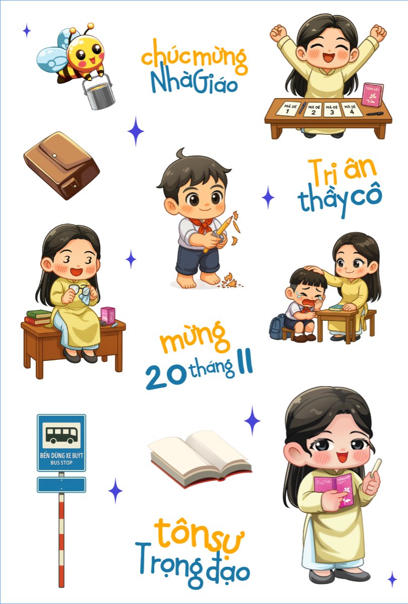 Mẫu Nhãn Sticker Chúc mừng nhà giáo — LayerPic