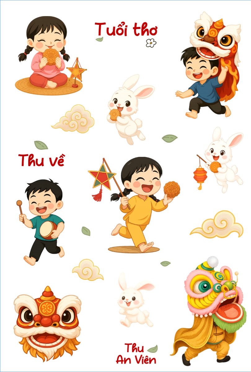 Trung thu, Tết Đoàn Viên, mid-autumn festival, sự kiện, event, dễ thương, cute, chibi, hoạt hình, cartoon