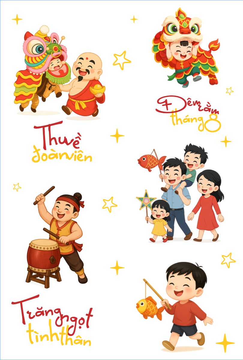 Trung thu, Tết Đoàn Viên, mid-autumn festival, sự kiện, event, dễ thương, cute, chibi, hoạt hình, cartoon