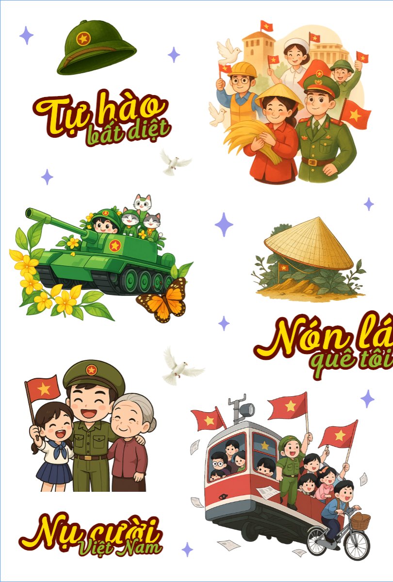 Mẫu Nhãn Sticker 2/9, Quốc Khánh, lễ hội, Việt Nam, sự kiện, event, dễ thương, cute — LayerPic