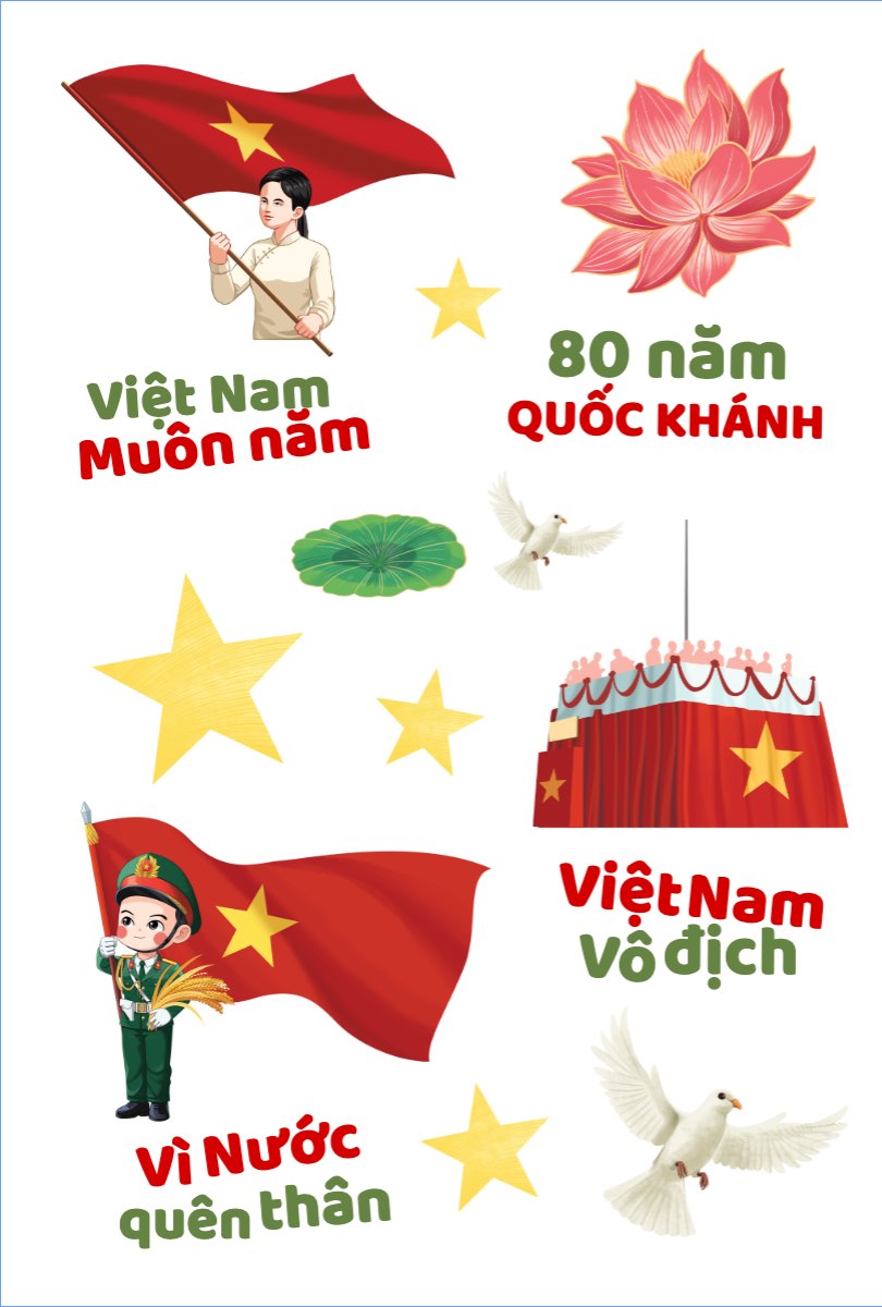 Mẫu Nhãn Sticker 2/9, Quốc Khánh, lễ hội, Việt Nam, sự kiện, event, dễ thương, cute — LayerPic