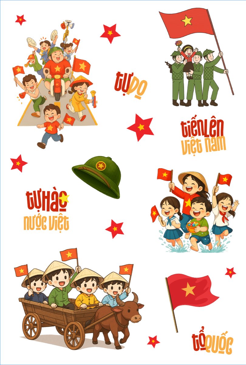 Mẫu Nhãn Sticker 2/9, Quốc Khánh, lễ hội, Việt Nam, sự kiện, event, dễ thương, cute — LayerPic