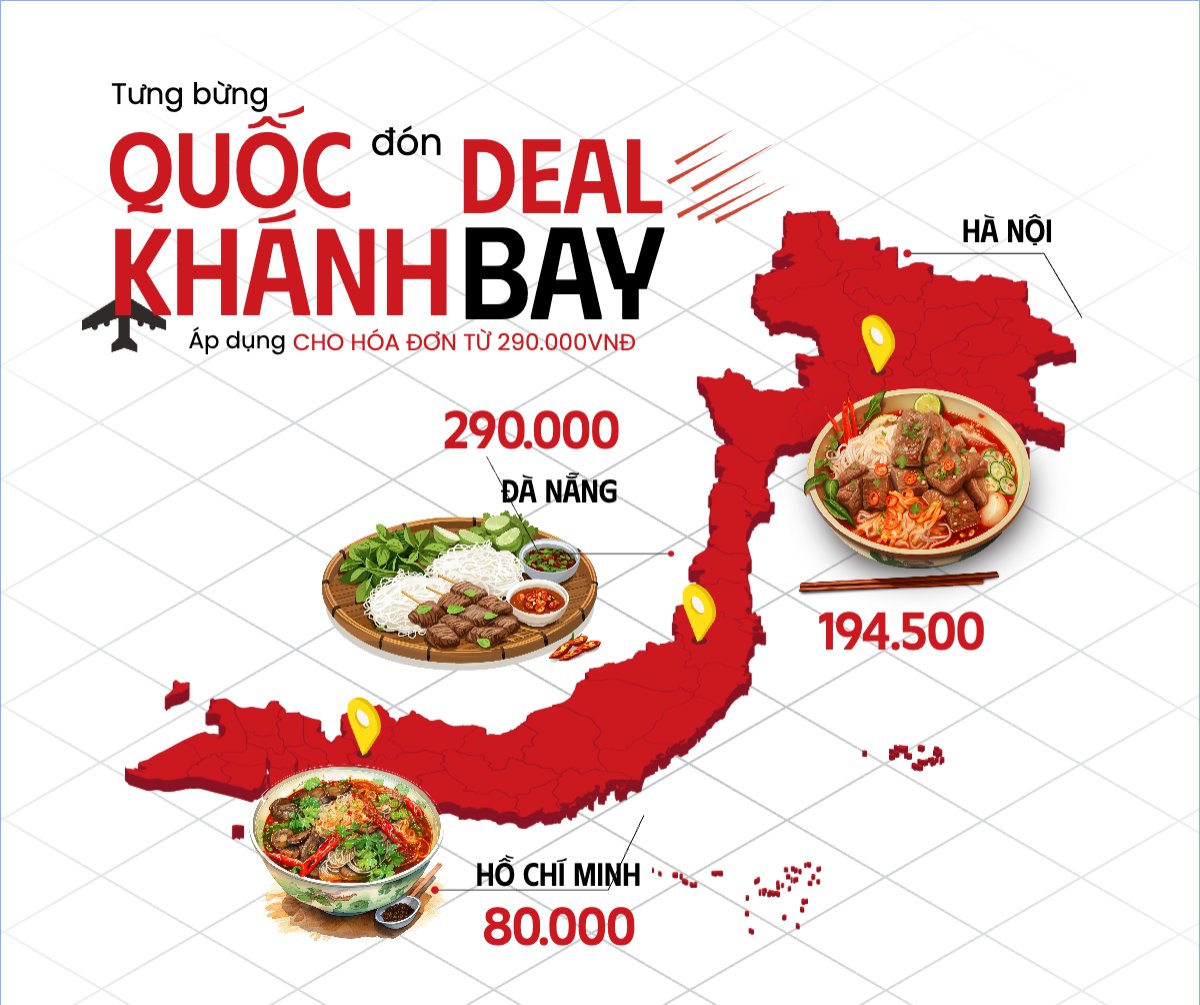 Mẫu Bài post MXH ngang 2/9, Quốc Khánh, lễ hội, Việt Nam, đồ ăn, food, thực phẩm, ẩm thực, món ăn, F&B, thức ăn, hiện đại, modern — LayerPic
