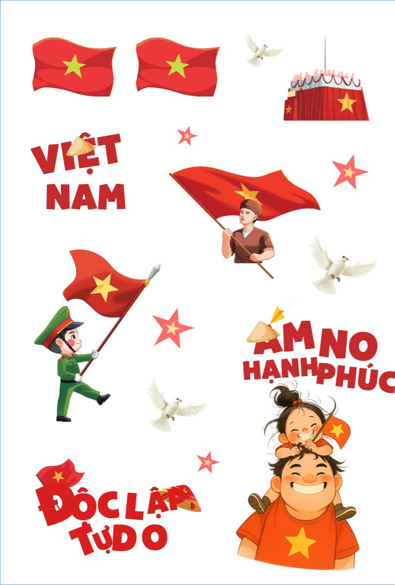 Mẫu Nhãn Sticker 2/9, Quốc Khánh, lễ hội, Việt Nam, sự kiện, event, dễ thương, cute — LayerPic
