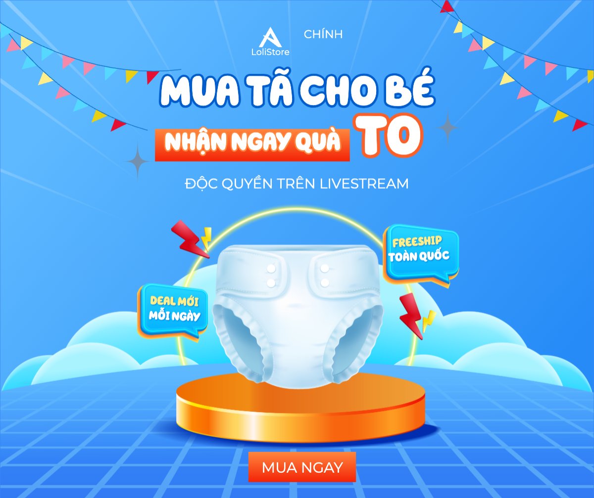 Mẫu Bài post MXH ngang Kids, baby, trẻ em, giảm giá, ưu đãi, sale, sức khỏe, tả, bỉm, quảng cáo, sự kiện, event — LayerPic