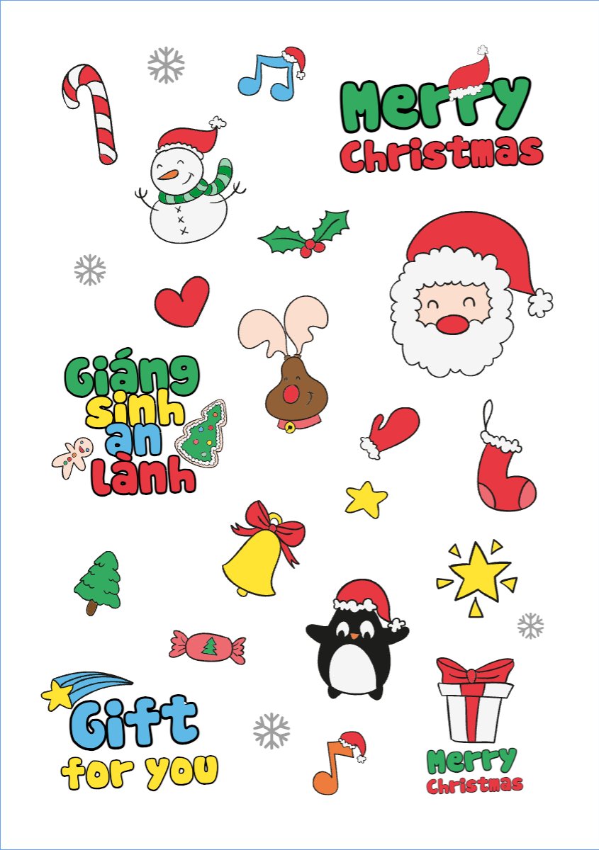 Mẫu Nhãn Sticker Giáng sinh, Christmas, Noel, 25/12, sự kiện, event, chương trình — LayerPic