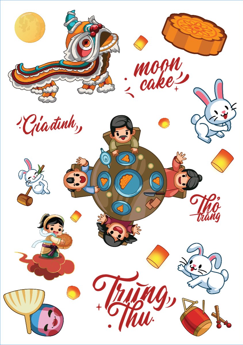 Mẫu Nhãn Sticker Trung Thu, mid-autumn festival, sự kiện, event — LayerPic