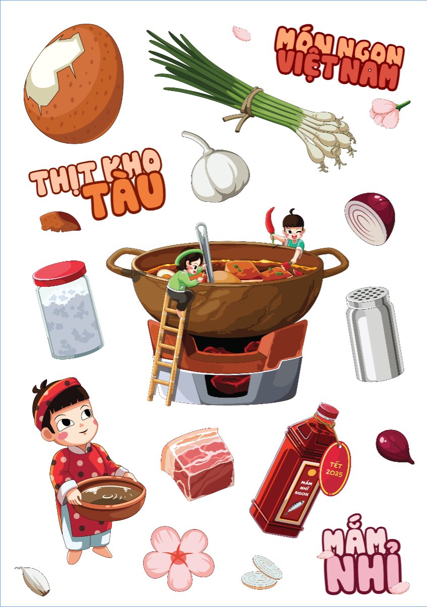 Mẫu Nhãn Sticker Tết, Xuân, Ất tỵ, năm 2025, 2025, đồ ăn, food, thực phẩm, ẩm thực, món ăn, F&B, thức ăn — LayerPic