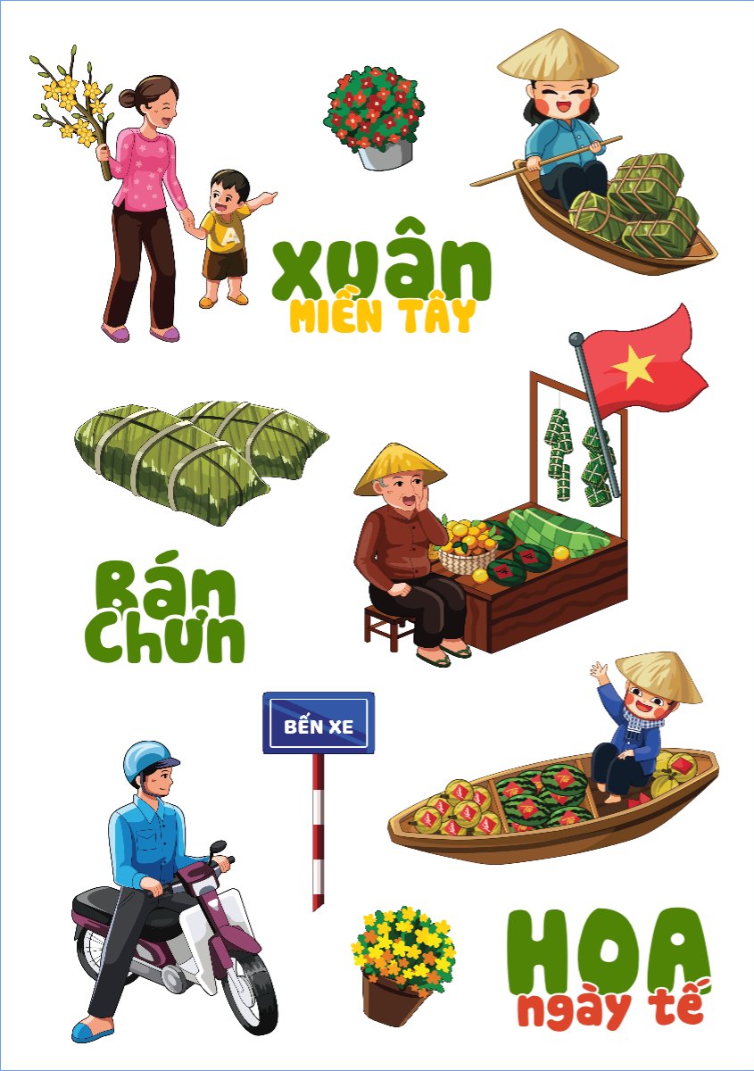 Mẫu Nhãn Sticker Tết, Xuân, Ất tỵ, năm 2025, 2025, sự kiện, event — LayerPic