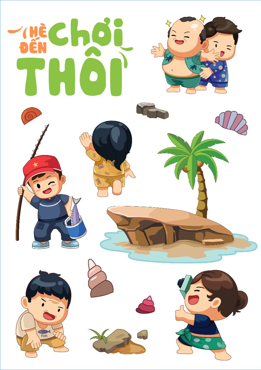 Mẫu Nhãn Sticker Biển, sea, du lịch, travel, tourism, trải nghiệm — LayerPic