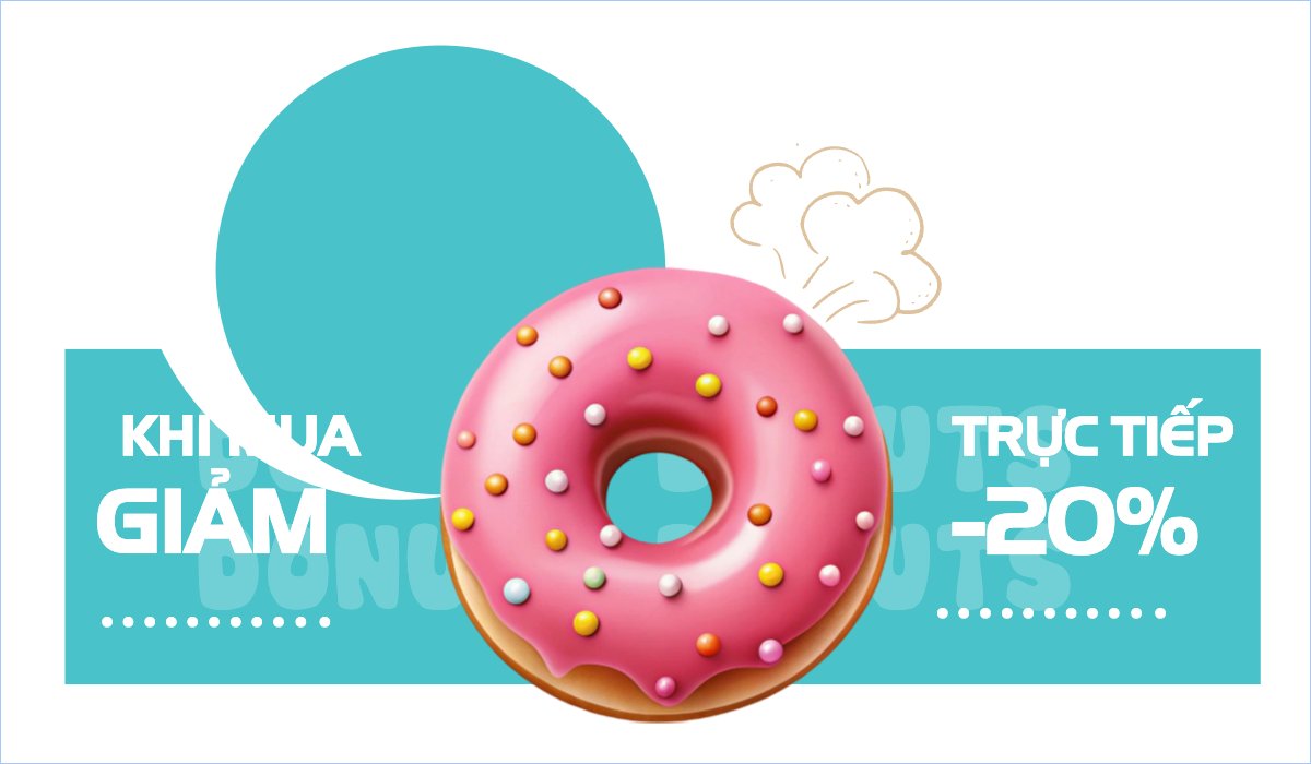 Mẫu Hashtag cầm tay Đồ ăn, food, thực phẩm, ẩm thực, món ăn, F&B, thức ăn, donut — LayerPic